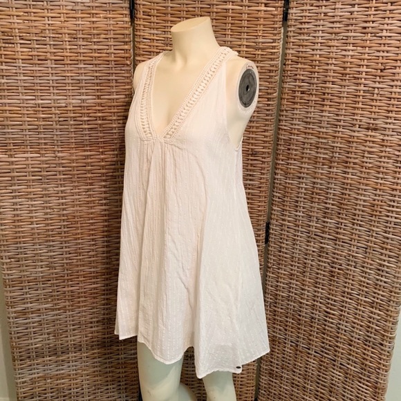 O'Neill Mamba Lace V Neck Mini Sun Dress White Boho Beach Size Medium - Picture 4 of 13